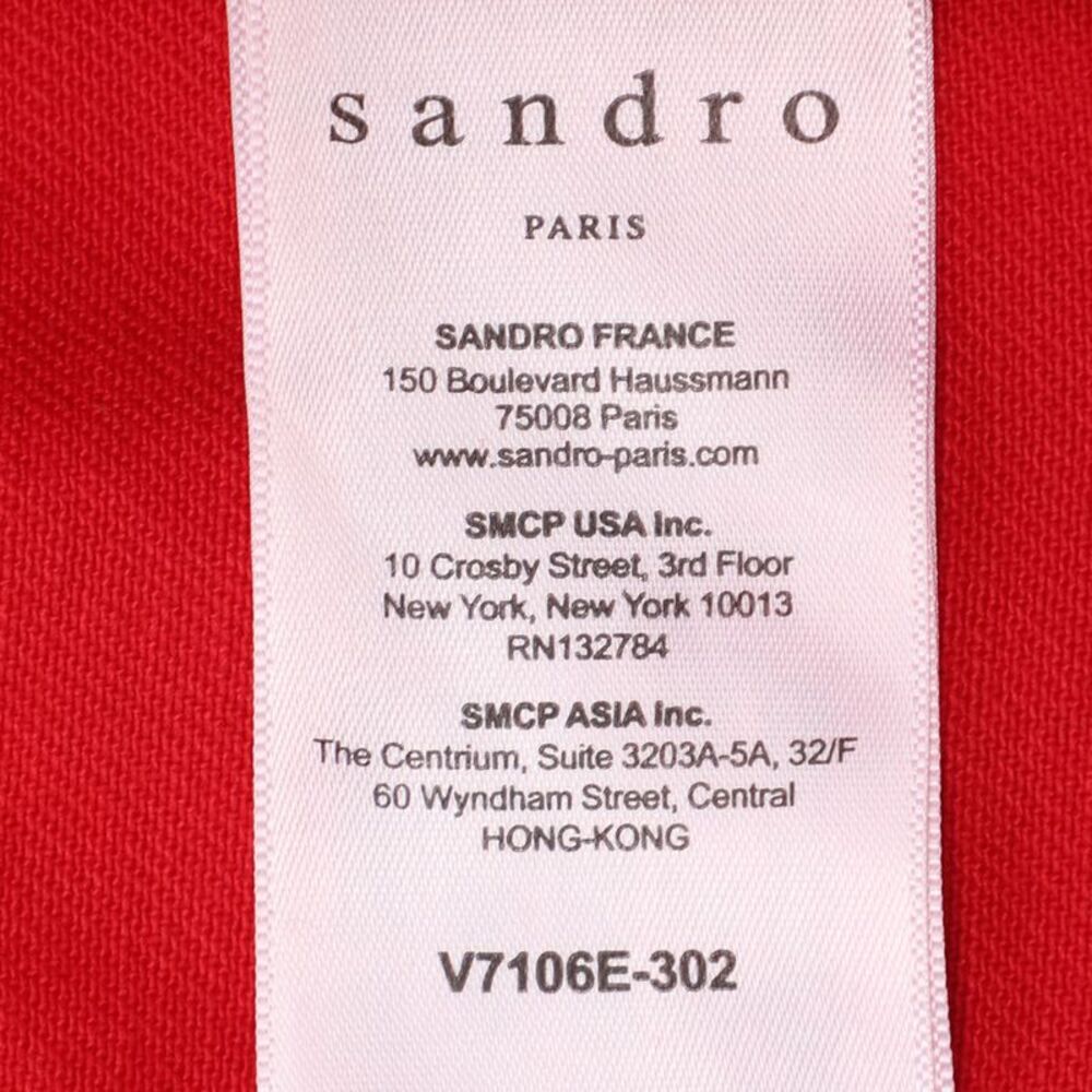Sandro Red Denim Button Front Lace-Up Detail Jacket M - Picture 7 of 7